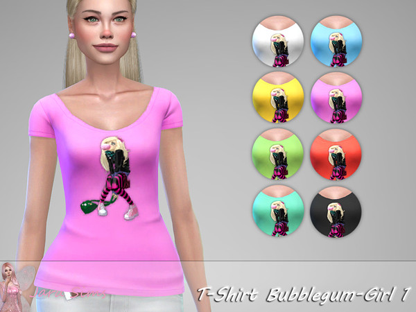 Sims 4 T Shirt Bubblegum Girl 1 by Jaru Sims at TSR