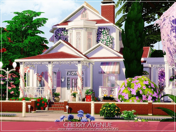 Sims 4 Cherry Avenue house by MychQQQ at TSR