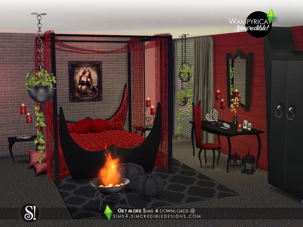 sims 4 goth living room
