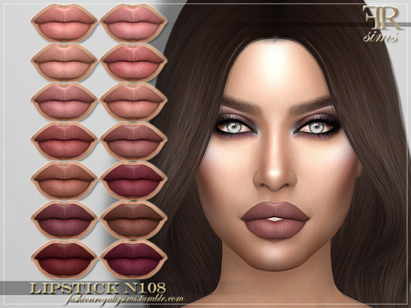 Sims 4 FRS Lipstick N108 by FashionRoyaltySims at TSR