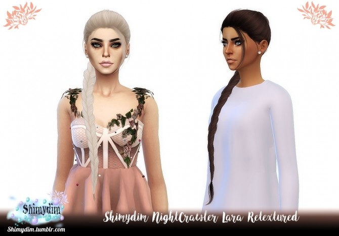 Sims 4 NightCrawler Lara Hair Retexture Naturals + Unnaturals at Shimydim Sims