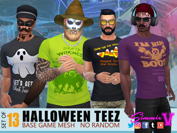 Sims 4 Halloween Tees 2019 by SimmieV at TSR