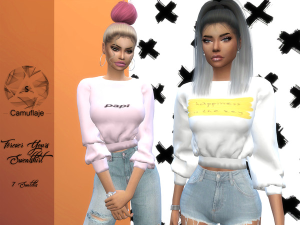 Sims 4 Forever Yours Sweatshirt by Camuflaje at TSR