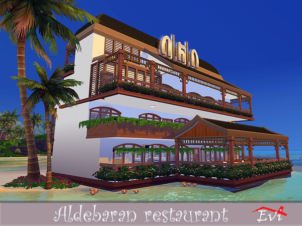 Sims 4 Aldebaran Fine restaurant by evi at TSR