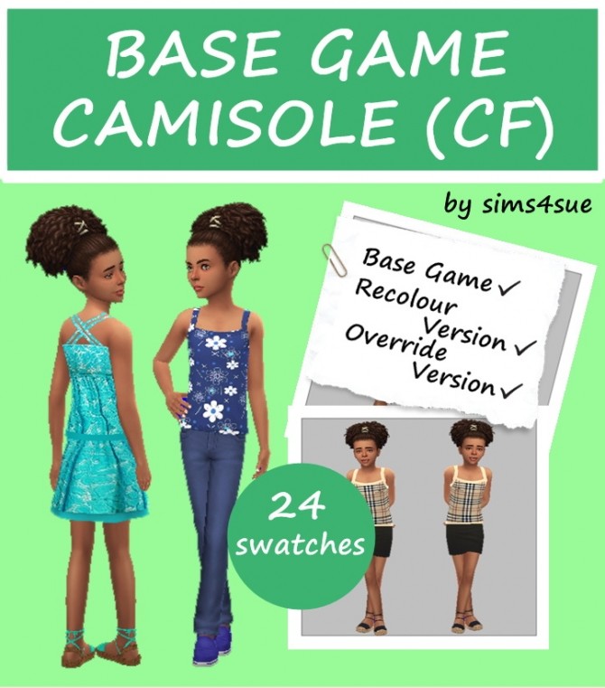 Sims 4 BG CAMISOLE (CF) at Sims4Sue