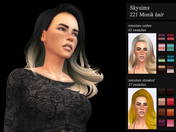 Sims 4 Recolor Retexture female hair Skysims 221 by Jenn Honeydew Hum at TSR