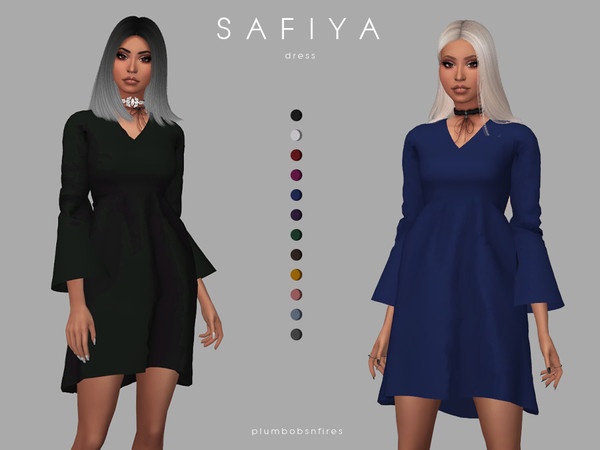 Sims 4 SAFIYA dress by Plumbobs n Fries at TSR