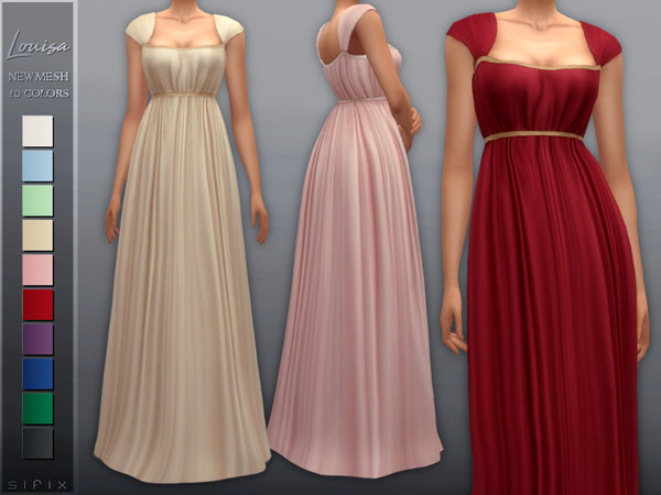 Sims 4 Louisa Dress by Sifix at TSR