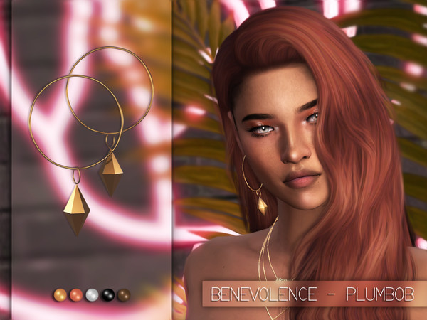 Sims 4 Plumbob Earrings by Benevolence c at TSR