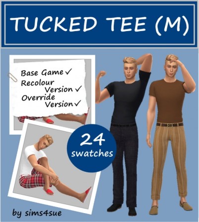 BASE GAME TUCKED TEE M at Sims4Sue