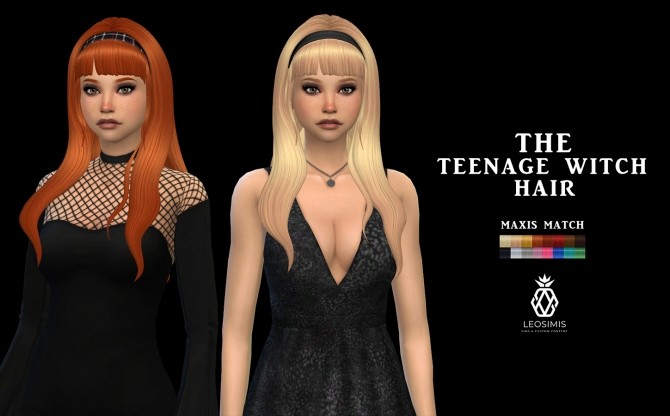 Sims 4 Teenage Witch Hair (P) at Leo Sims