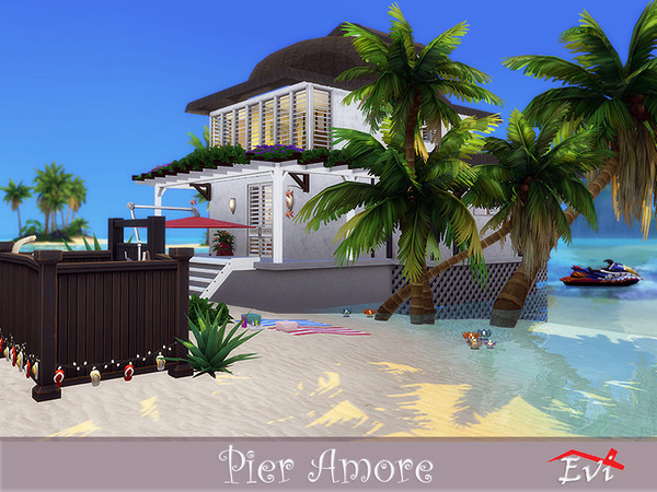 Sims 4 Pier Amore starter house by evi at TSR