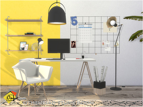 Sims 4 Rothenberg Study Room by Onyxium at TSR