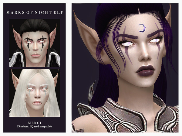 Sims 4 Marks Of Night Elf by Merci at TSR