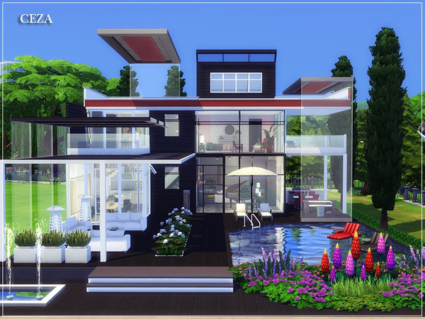Sims 4 CEZA modern home by marychabb at TSR
