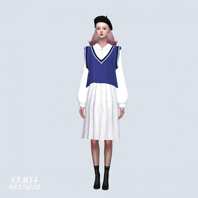 Sims 4 Crop Vest With Midi Dress (P) at Marigold