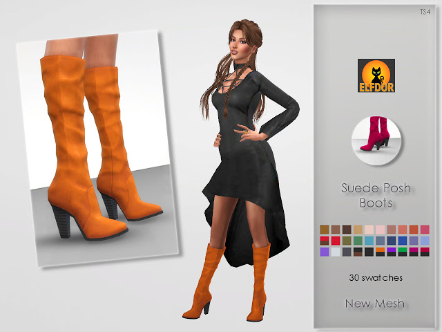 Sims 4 Suede Posh Boots at Elfdor Sims