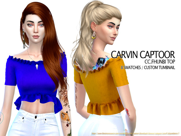 Sims 4 Fhunbi Top by carvin captoor at TSR
