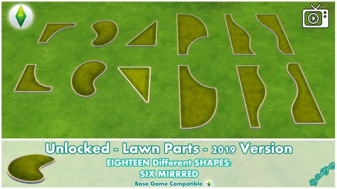 Sims 4 Unlocked Lawn Parts 2019 version by Bakie at Mod The Sims