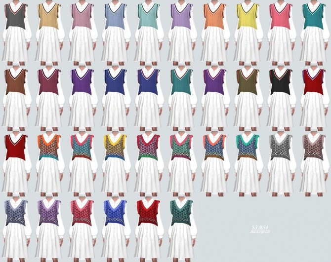 Sims 4 Crop Vest With Midi Dress (P) at Marigold
