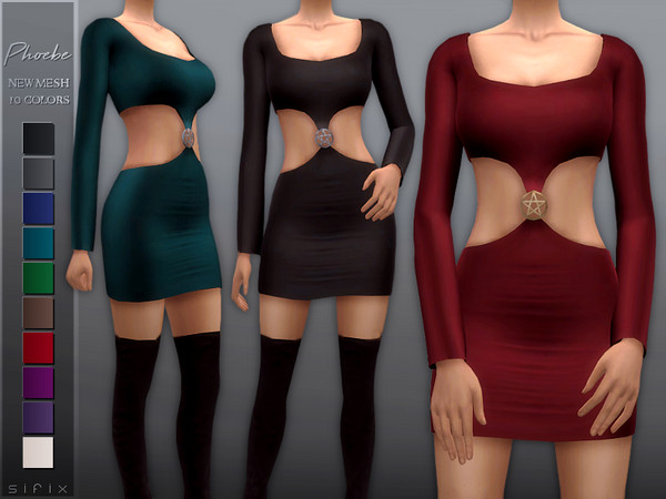 Sims 4 Phoebe Dress by Sifix at TSR