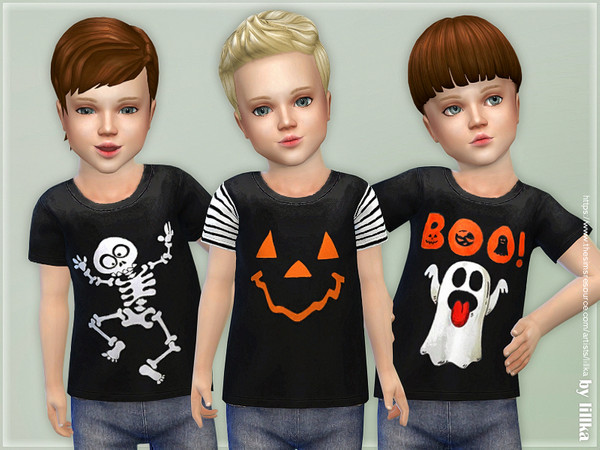 Sims 4 Toddler Boy Halloween T Shirt by lillka at TSR