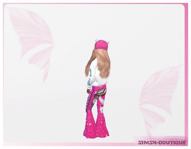 Sims 4 Designer Set for Girls: Pants, Shirt & Hat at Sims4 Boutique