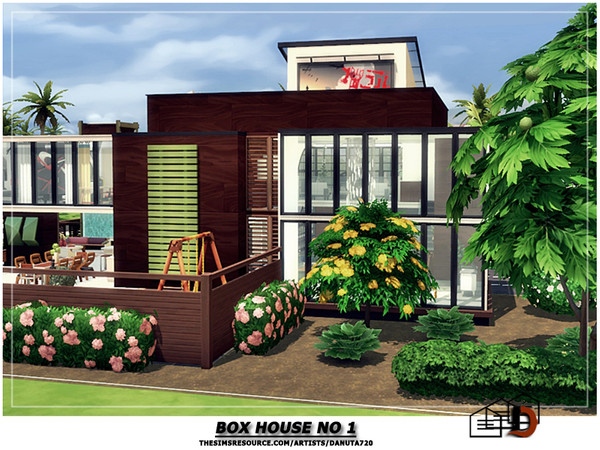 Sims 4 Box House No 1 by Danuta720 at TSR