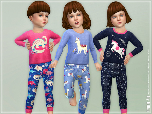 Sims 4 Bedtime Cuddles Pyjama by lillka at TSR