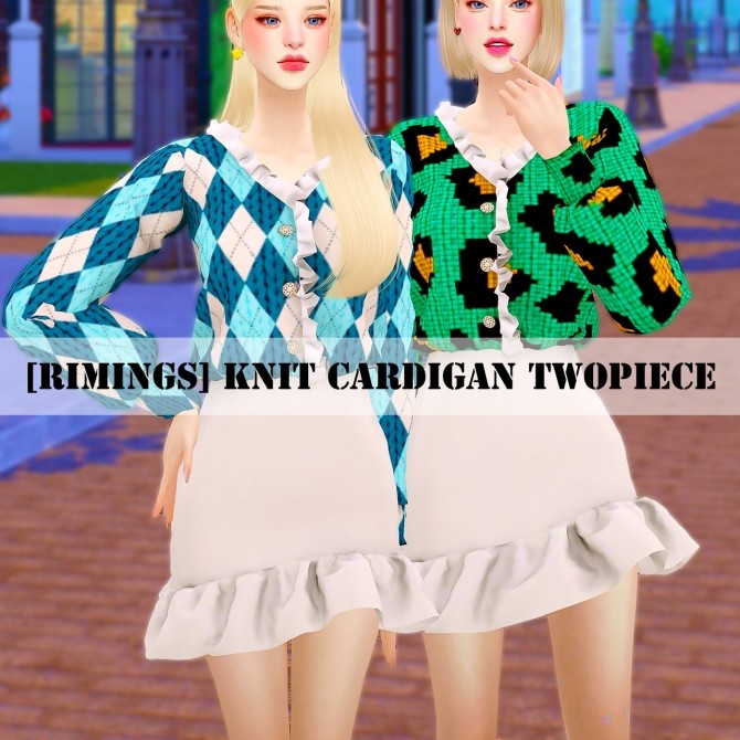Sims 4 Knit Cardigan Twopiece at RIMINGs
