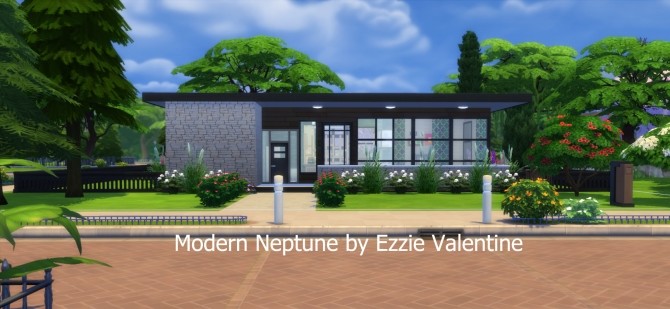Sims 4 Modern Neptune house No CC by EzzieValentine at Mod The Sims