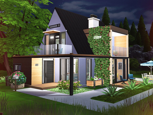 Sims 4 Jaye contemporary cottage by Rirann at TSR