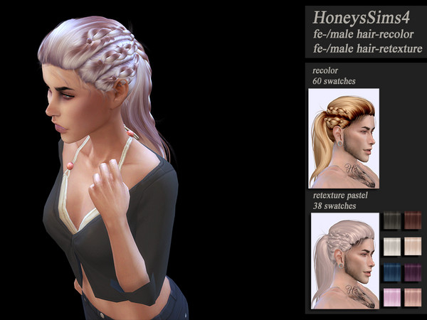 Sims 4 HoneysSims4 Hair Retexture Wings OS0814 by Jenn Honeydew Hum at TSR