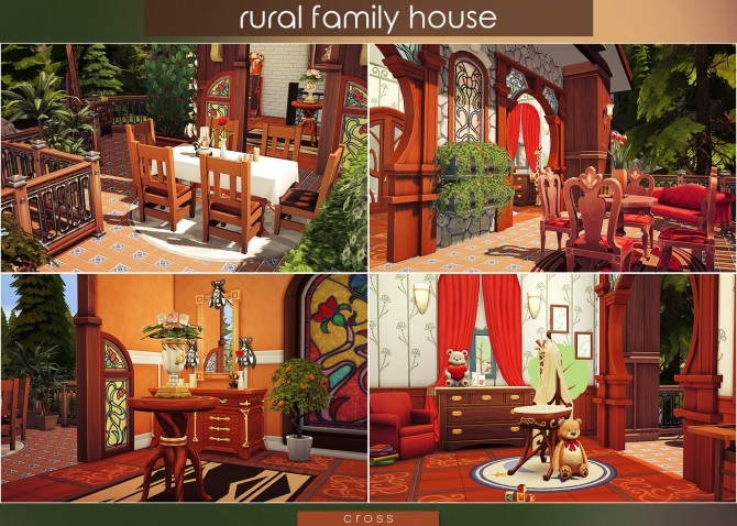 Sims 4 Rural Family House by Praline at Cross Design