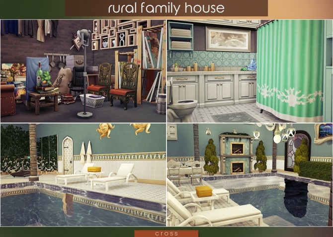Sims 4 Rural Family House by Praline at Cross Design