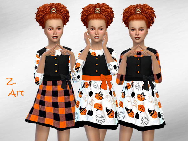 Sims 4 GirlZ 21 dress with long sleeves by Zuckerschnute20 at TSR