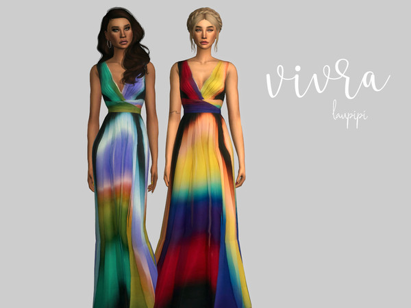 Sims 4 Vivra Dress by laupipi at TSR