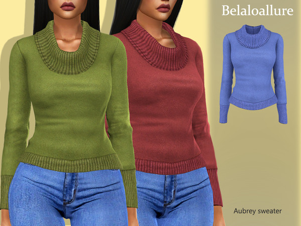 Sims 4 Belaloallure Aubrey sweater by belal1997 at TSR