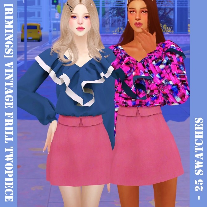 Sims 4 Vintage Frill Twopiece at RIMINGs