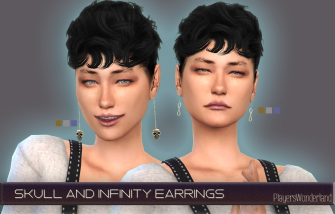 Skull and infinity earrings at PW’s Creations » Sims 4 Updates