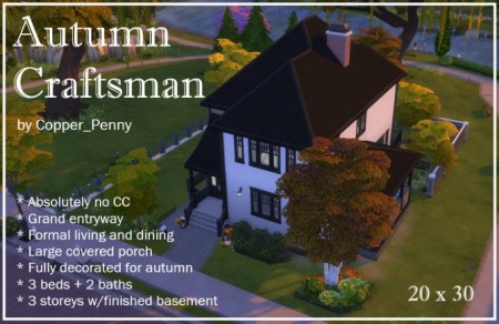 Autumn Craftsman house by Copper_Penny at Mod The Sims