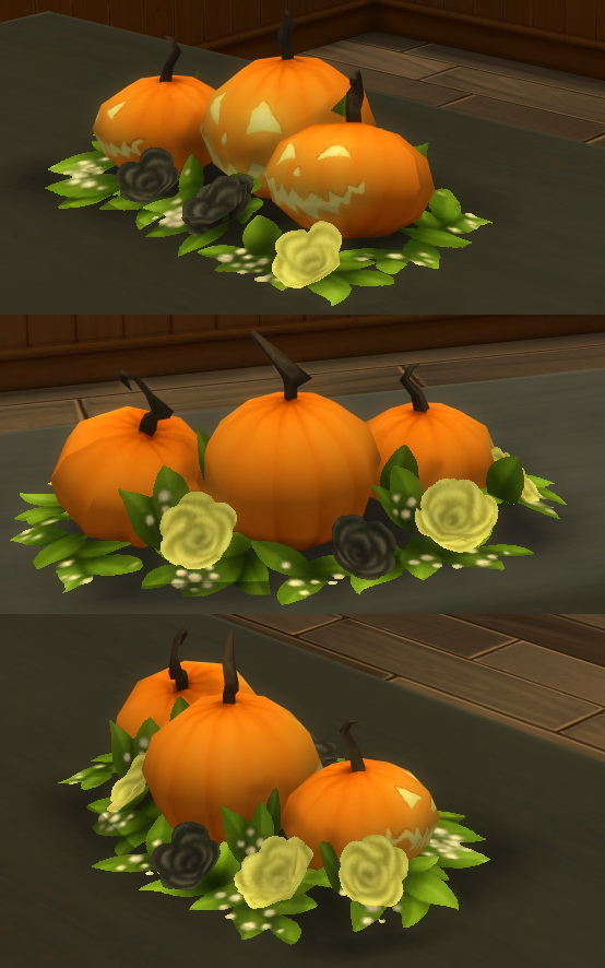 Sims 4 Tiny Pumpkins Table Centerpiece by therealmofsimblr at Mod The Sims