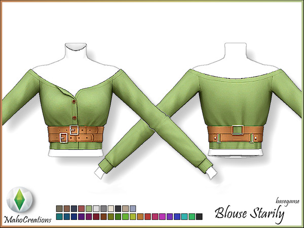 Sims 4 Blouse Starily by MahoCreations at TSR