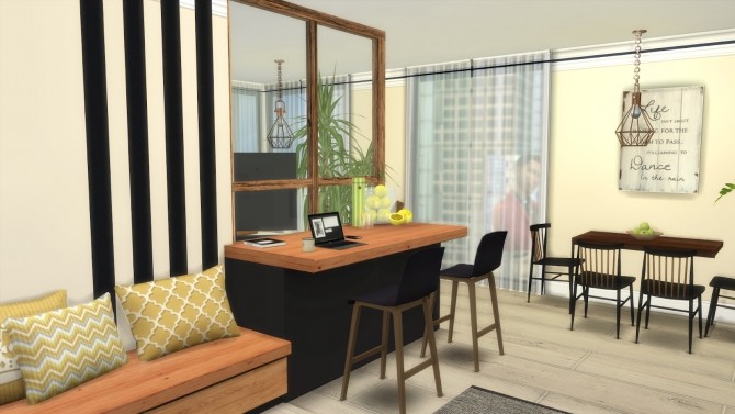 Sims 4 Wooden Apartment at Dinha Gamer