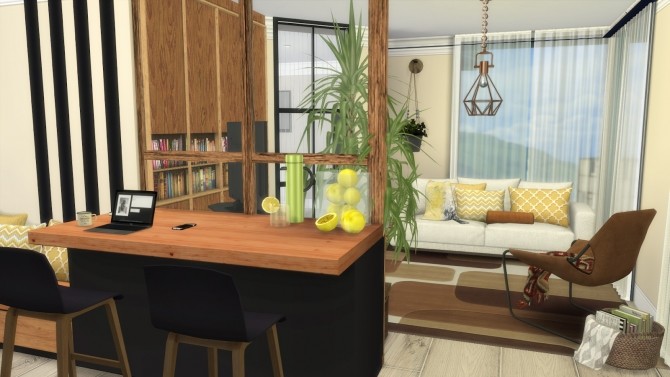 Sims 4 Wooden Apartment at Dinha Gamer