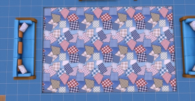 Sims 4 Patchwork denim rugs by AdonisPluto at Mod The Sims