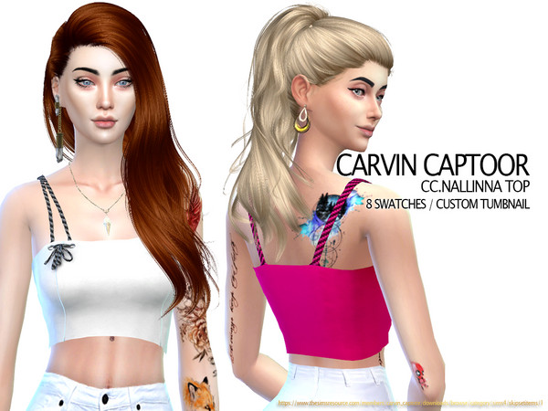 Sims 4 Nallinna Top by carvin captoor at TSR