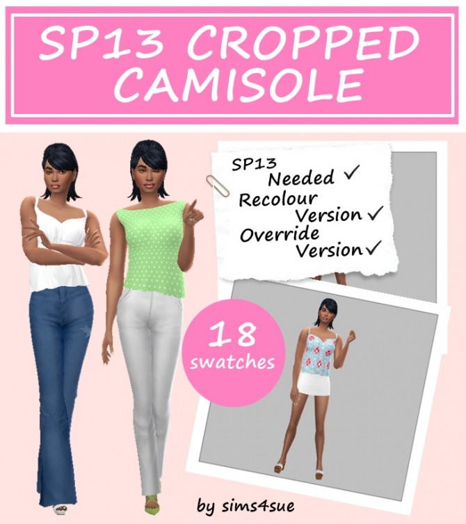 Sims 4 SP13 CROPPED CAMISOLE at Sims4Sue
