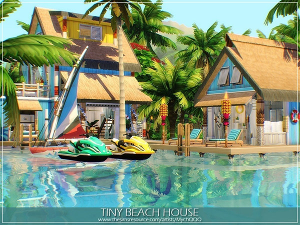 Sims 4 Tiny Beach House by MychQQQ at TSR