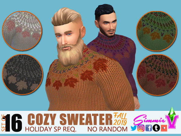 Sims 4 Cozy Sweaters Fall 2019 by SimmieV at TSR